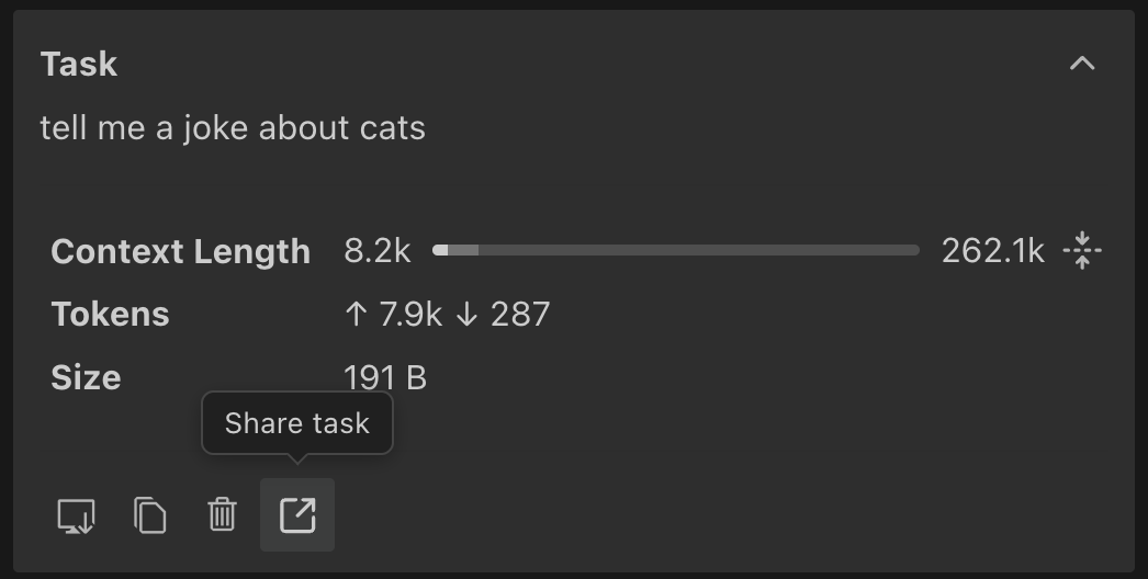 Link icon in active task view
